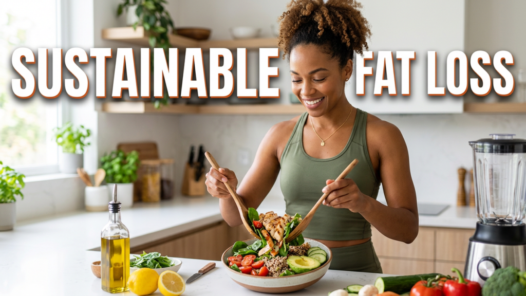A healthy balanced meal representing sustainable fat loss without crash diets
