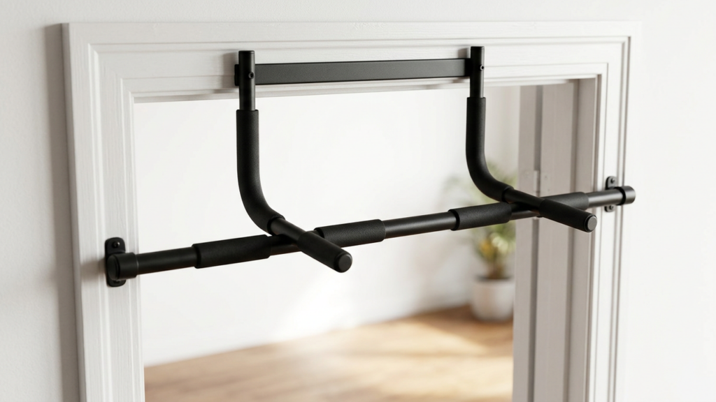 Doorway pull-up bar installed in a home doorway